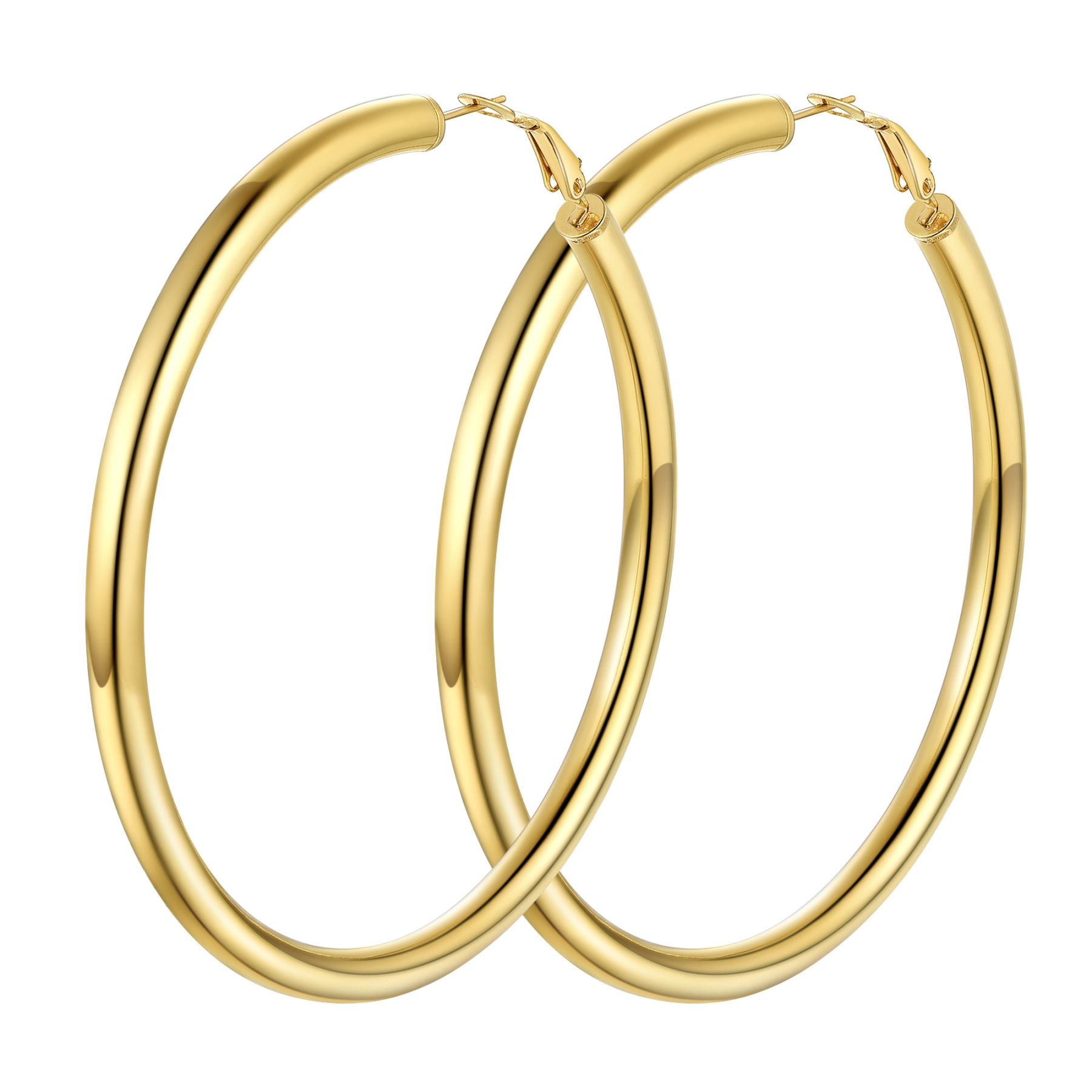 Stainless Steel Round Hoop Earrings For Women