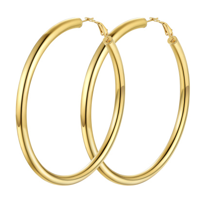 Stainless Steel Round Hoop Earrings For Women