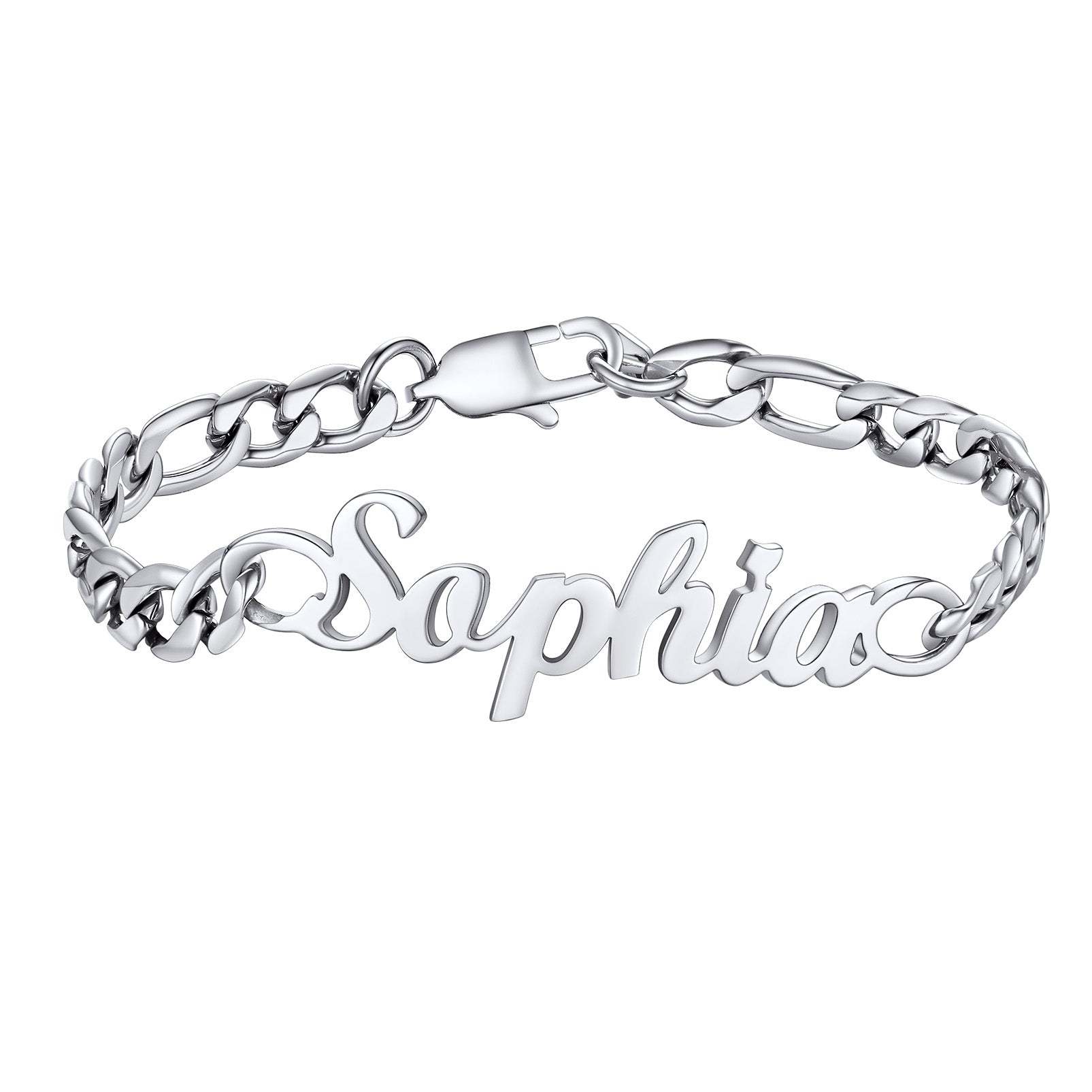 Custom4U Figaro Chain Bracelet