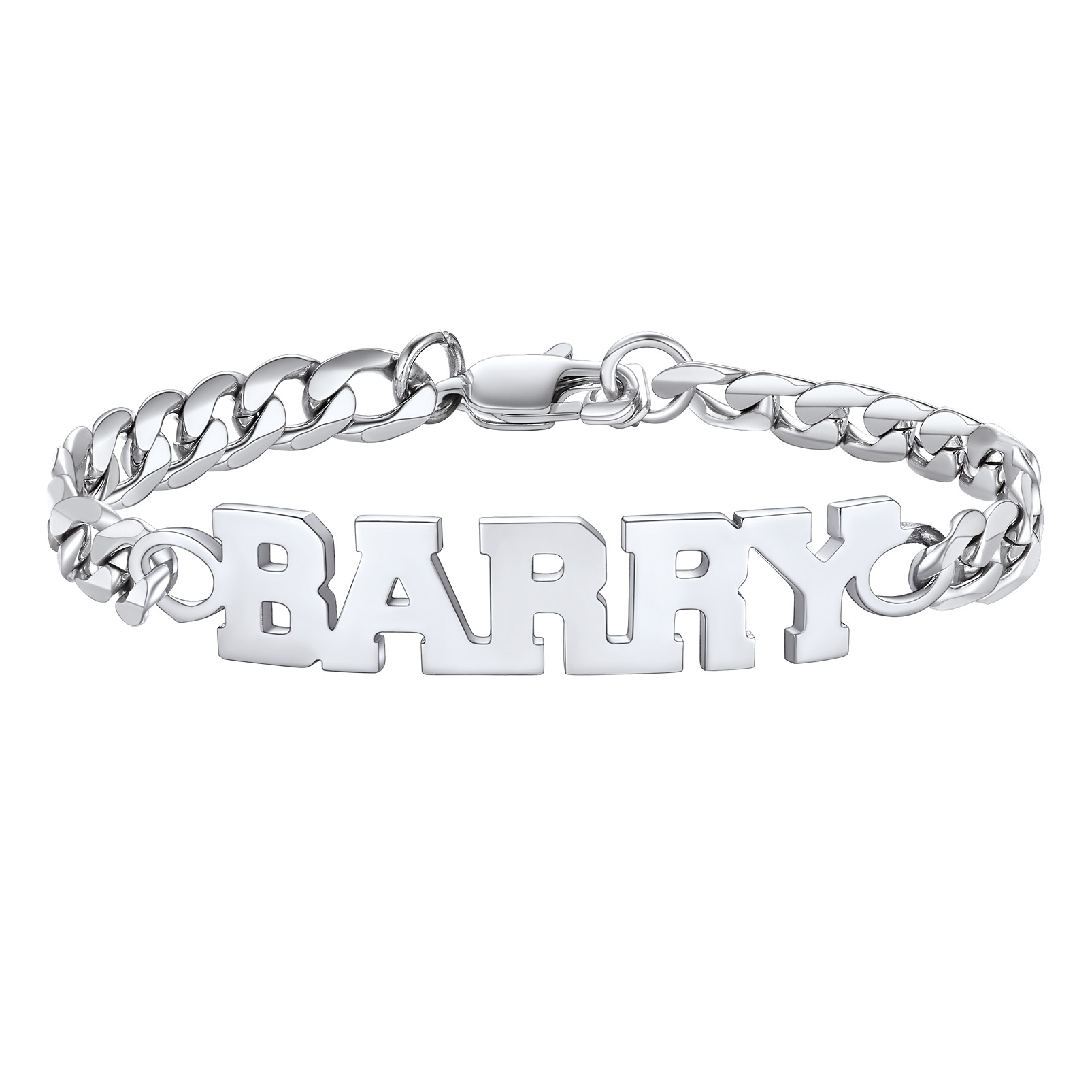 Custom Name Plate Cuban Chain Bracelet for Men