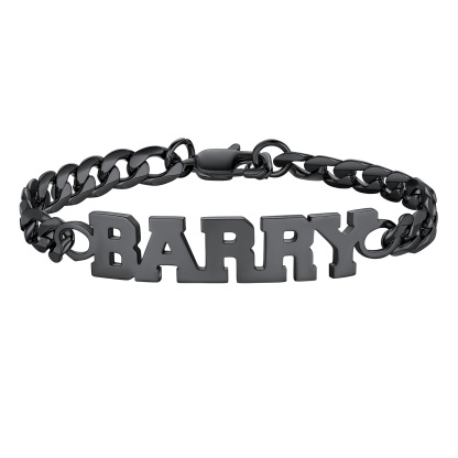 Custom Name Plate Cuban Chain Bracelet for Men