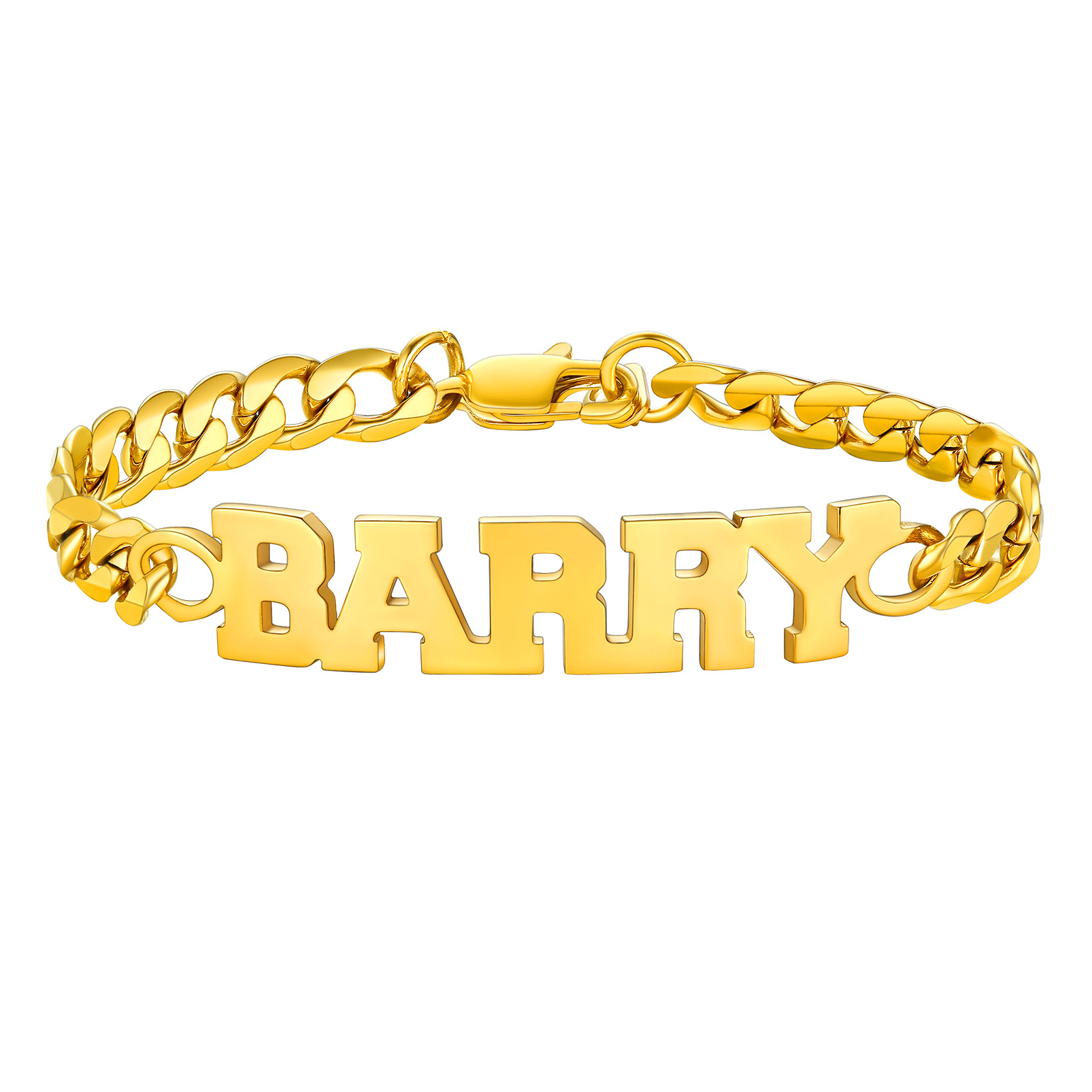 Custom Name Plate Cuban Chain Bracelet for Men