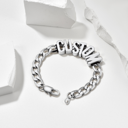 Personalized Stylish Cuban Link Chain Name Bracelet