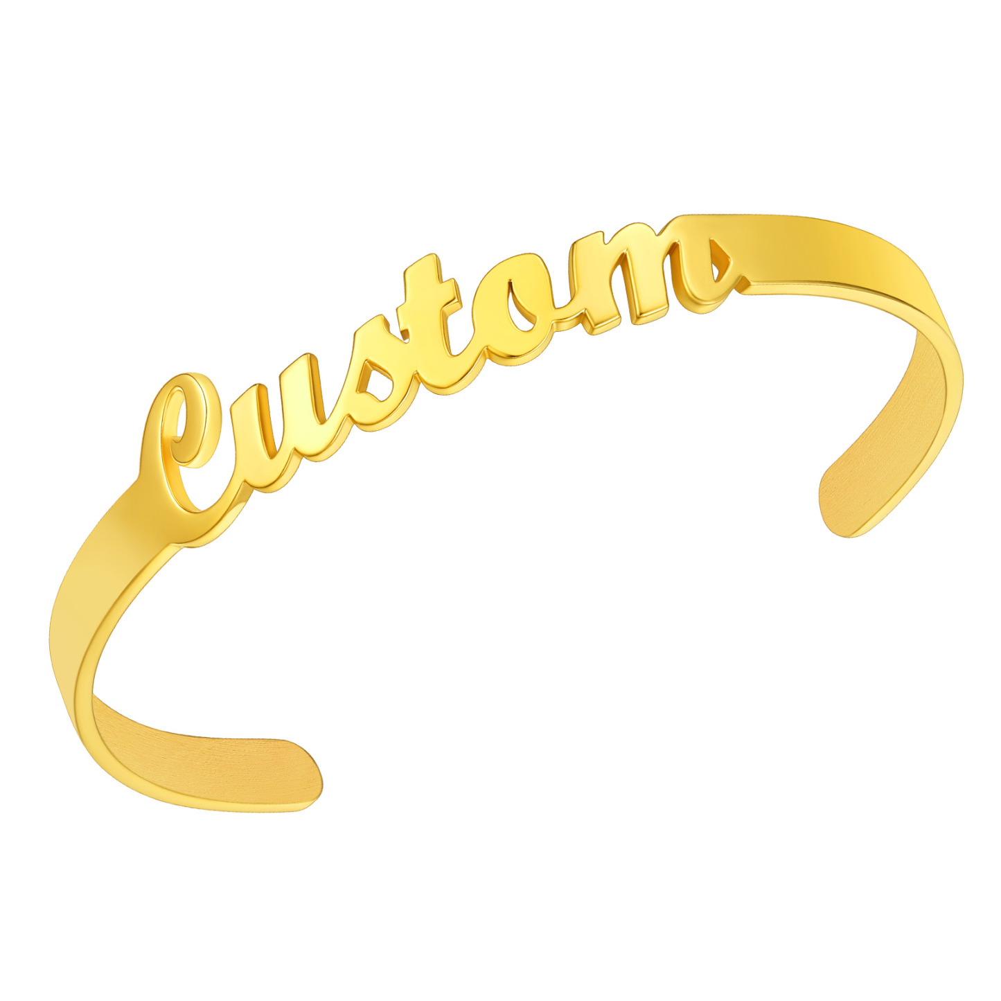 Personalized Name Engraved Cuff Bracelets for Women gold