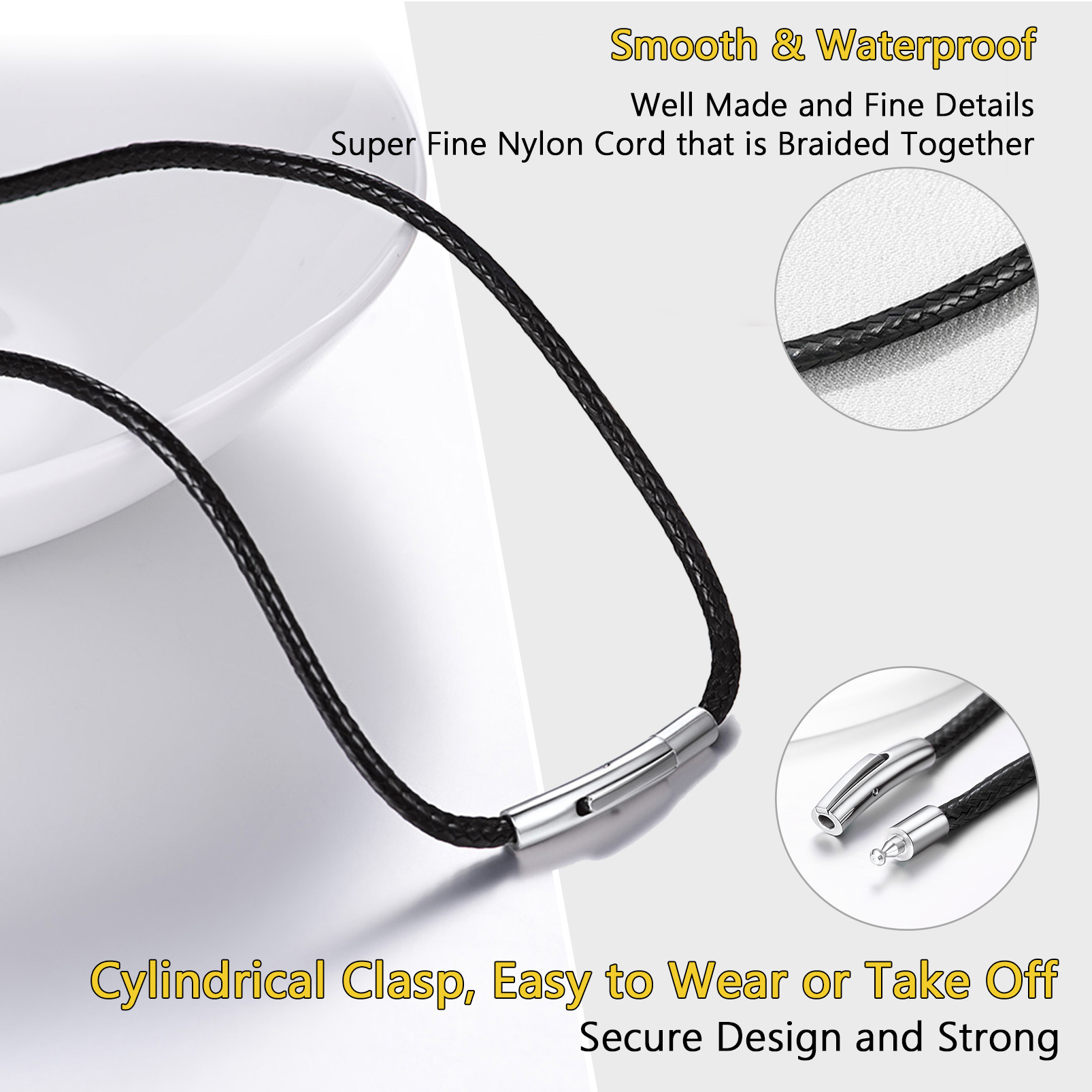 Customized Chain Waterproof Leather Necklace for Men 