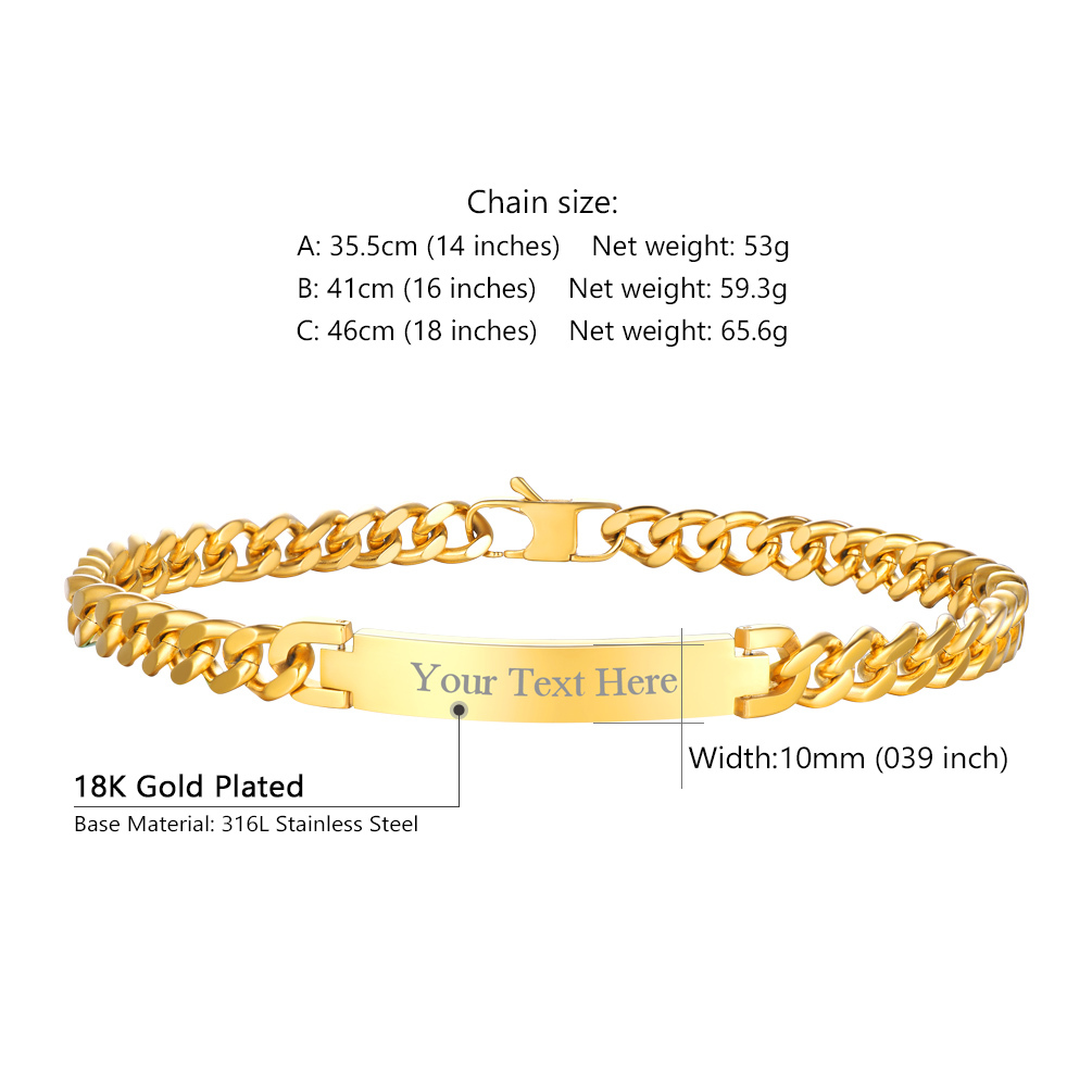 Custom Name Hip Hop Necklace with Cuban Chain for Women size