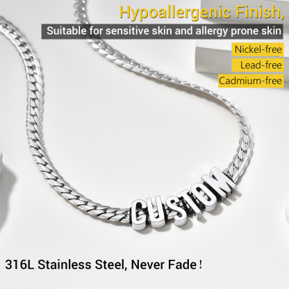 Custom Name Chunky Cuban Chain Necklace