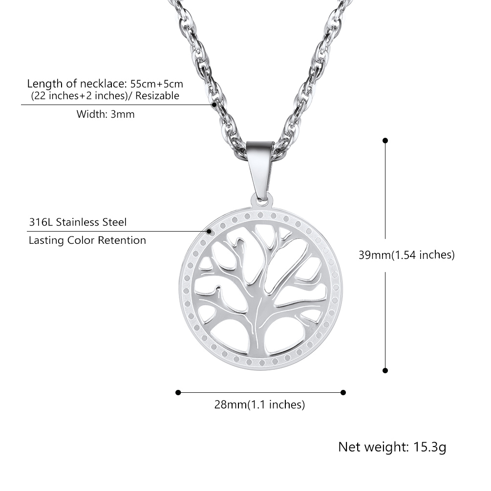Tree of Life Nature Spiritual Family Tree Necklace detail