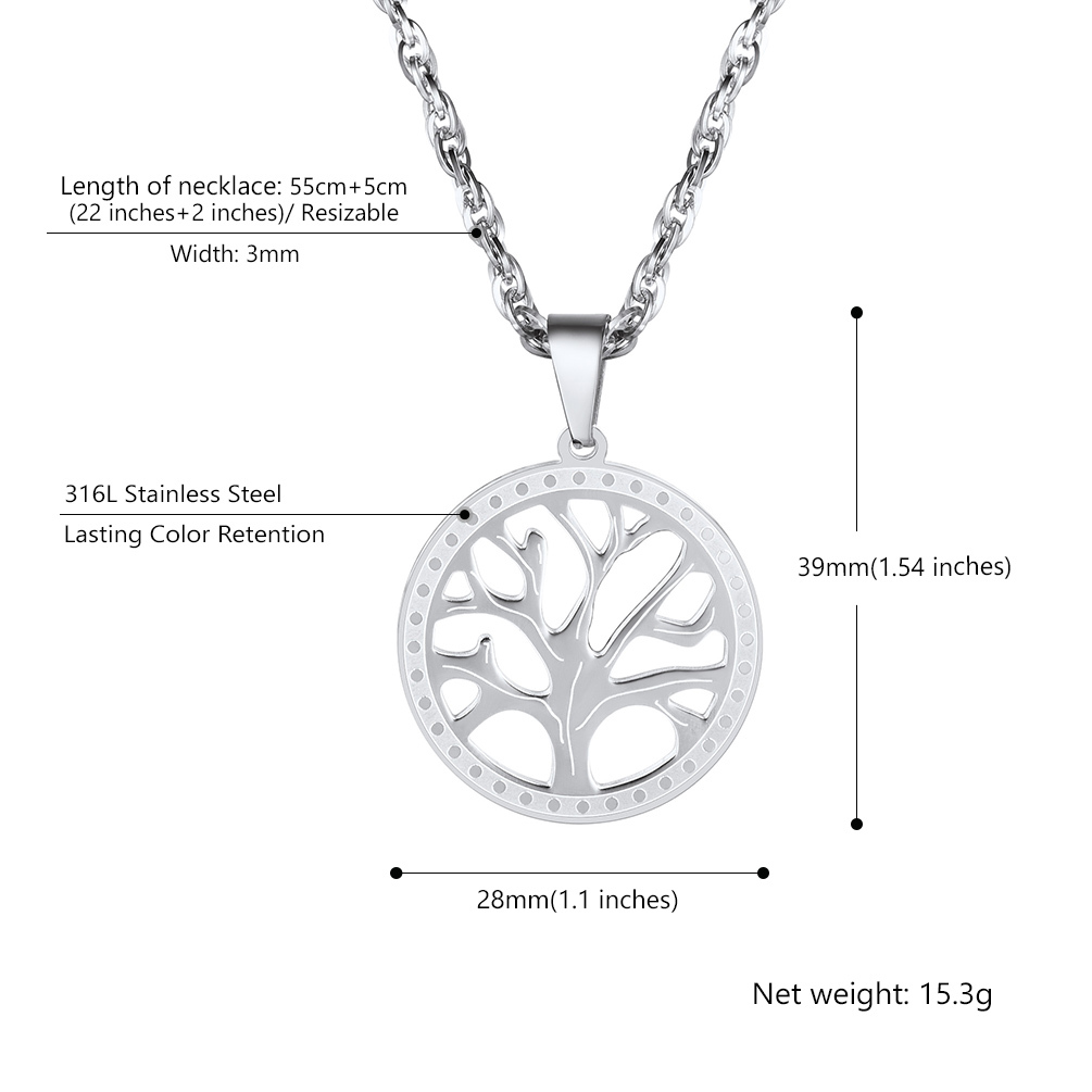 Tree of Life Nature Spiritual Family Tree Necklace detail