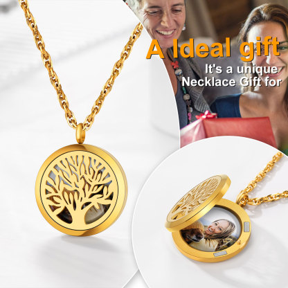 Custom Photo Life Tree Necklace for Women