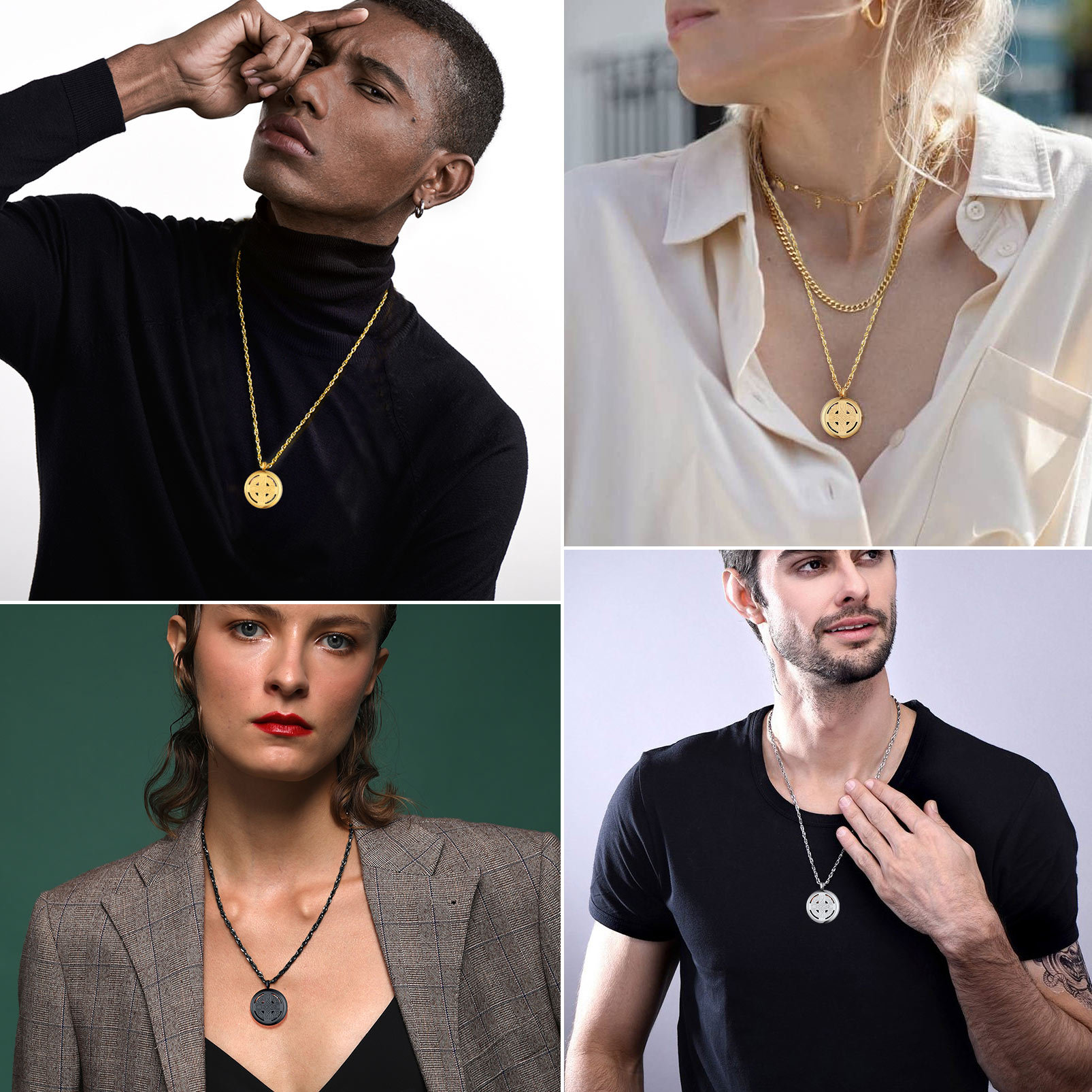 Locket Photo Custom Engraved Pendant Necklace models