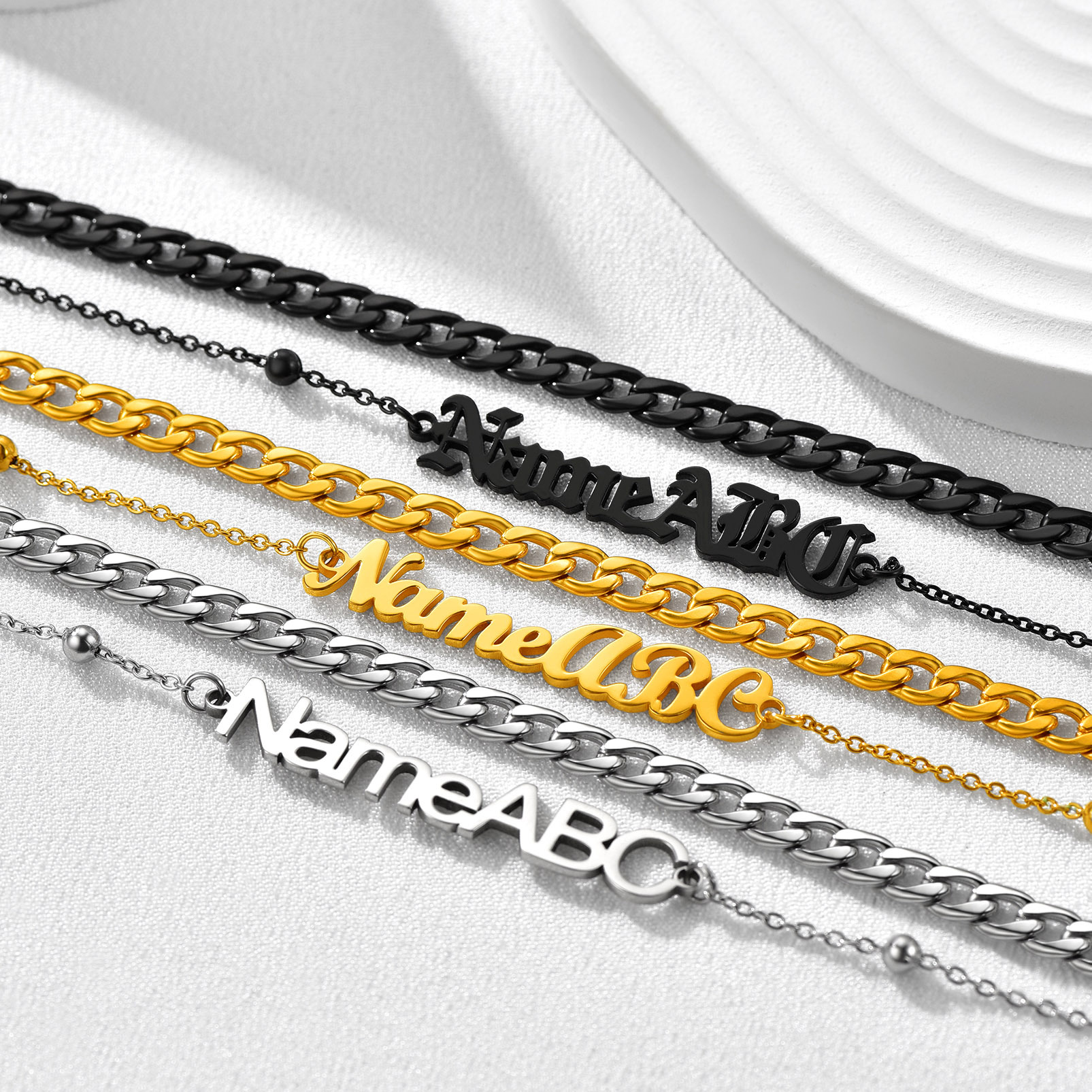Personalized Name Layered Chain Anklets For Women collection