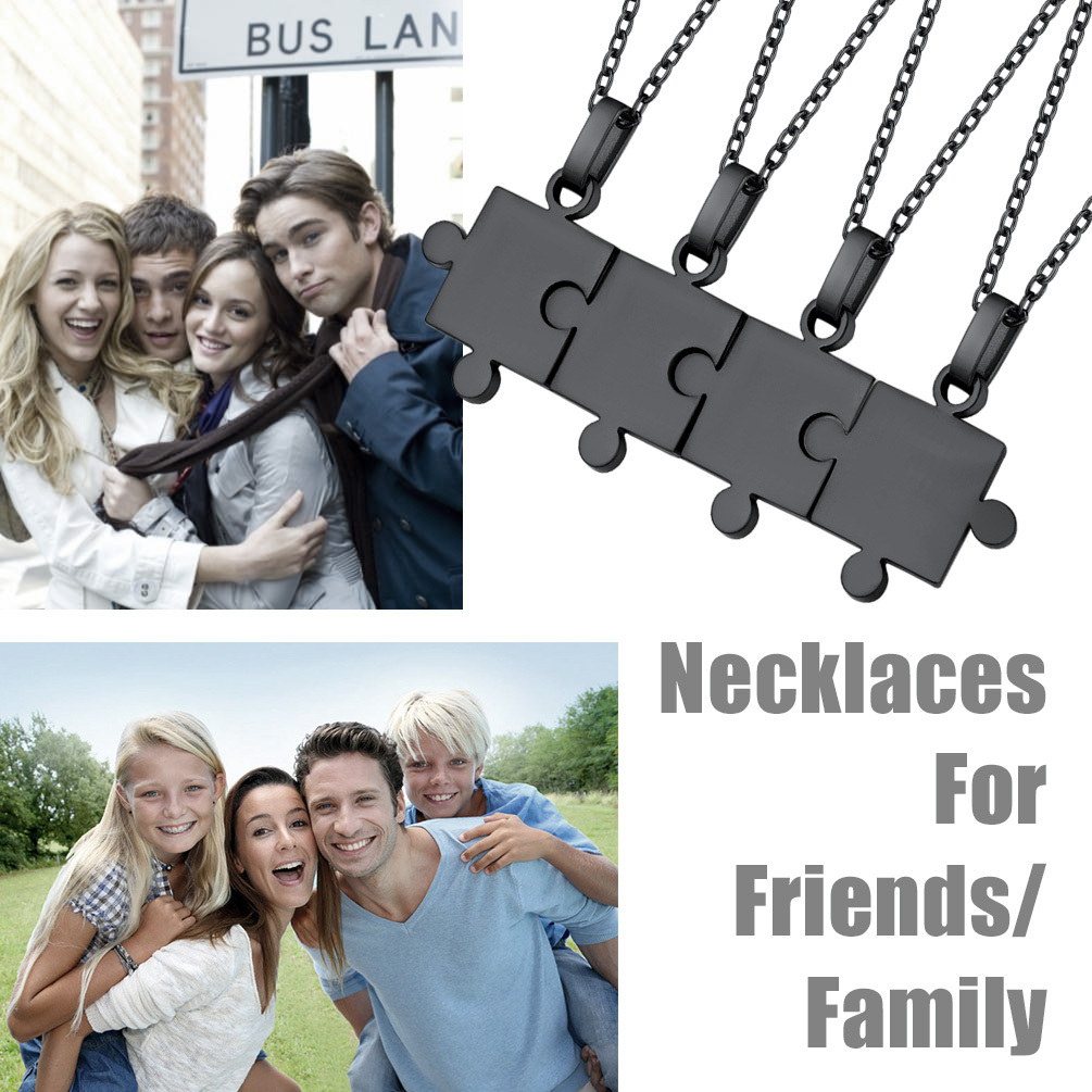 Custom Engraved Matching Puzzle BFF Necklace for Friends scene