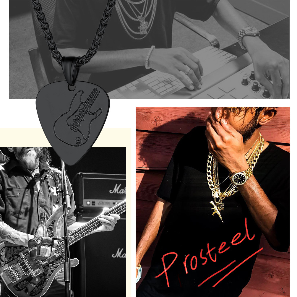 Custom Guitar Pick Pendant Necklace for Music Lovers