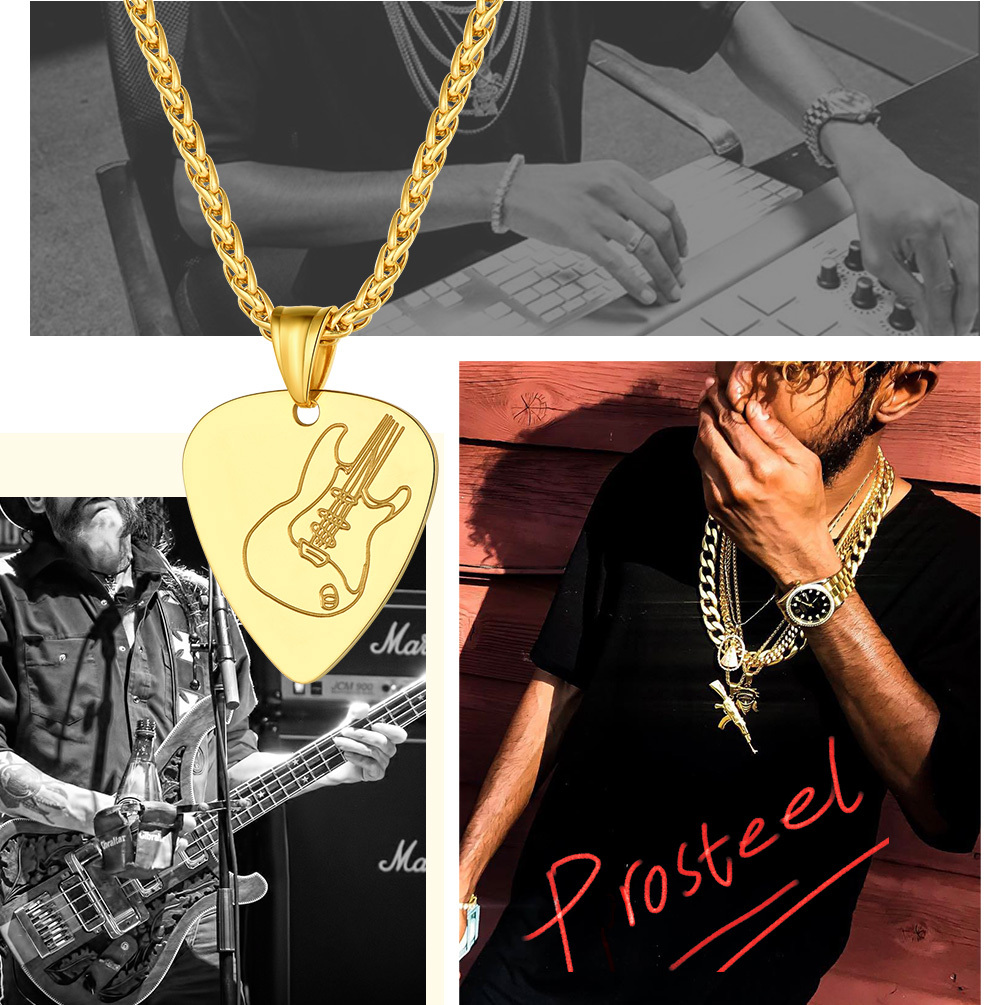 Custom Guitar Pick Pendant Necklace for Music Lovers fashion