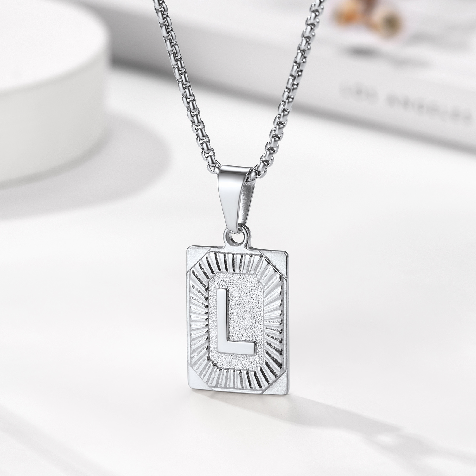 Initial Pendant Necklace A-Z Custom Text Available