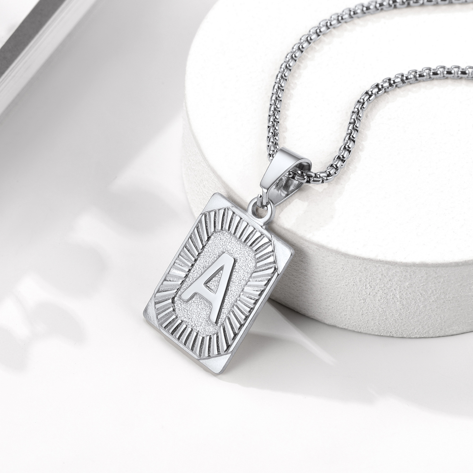 Initial Pendant Necklace A-Z Custom Text Available