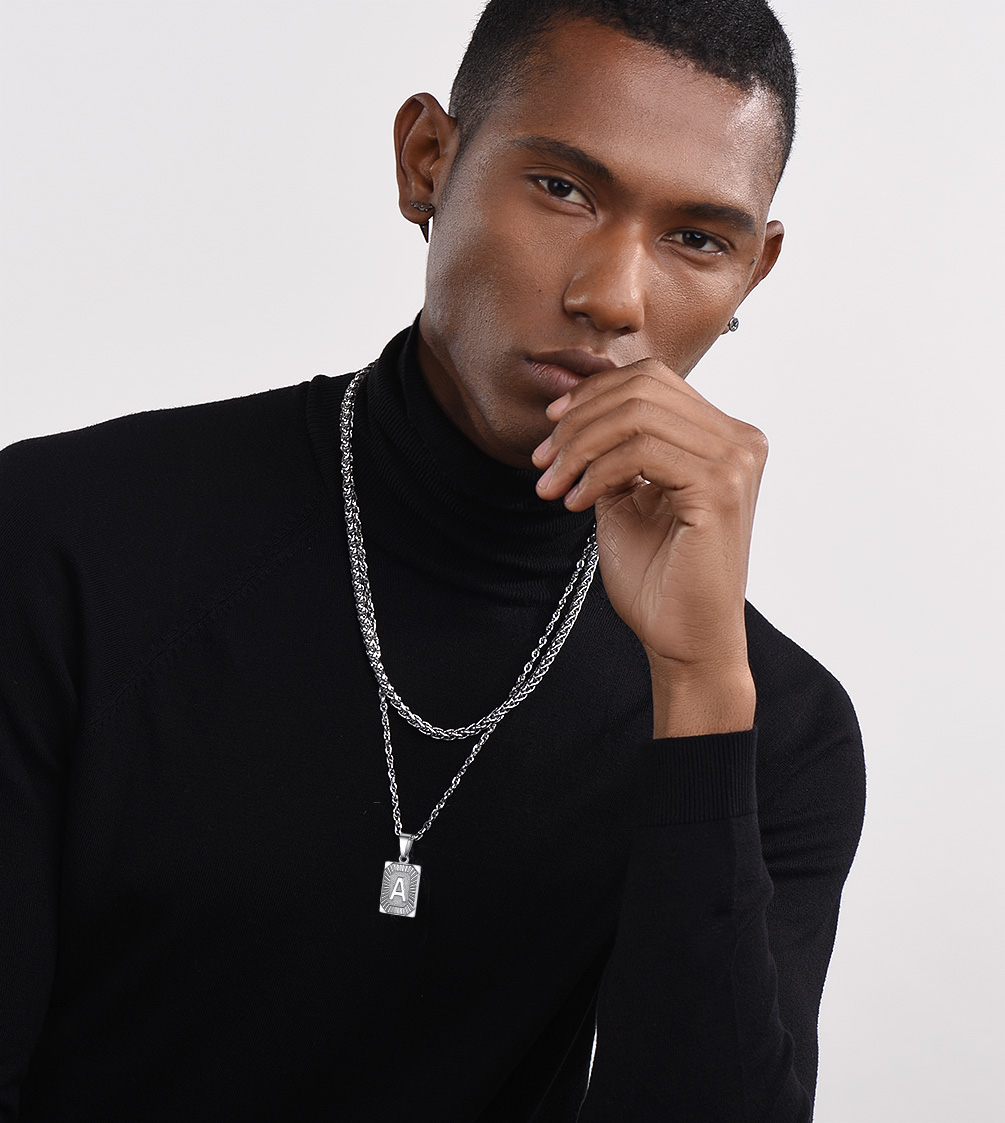 Initial Pendant Necklace A-Z Custom Text Available