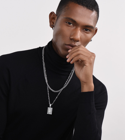 Initial Pendant Necklace A-Z Custom Text Available