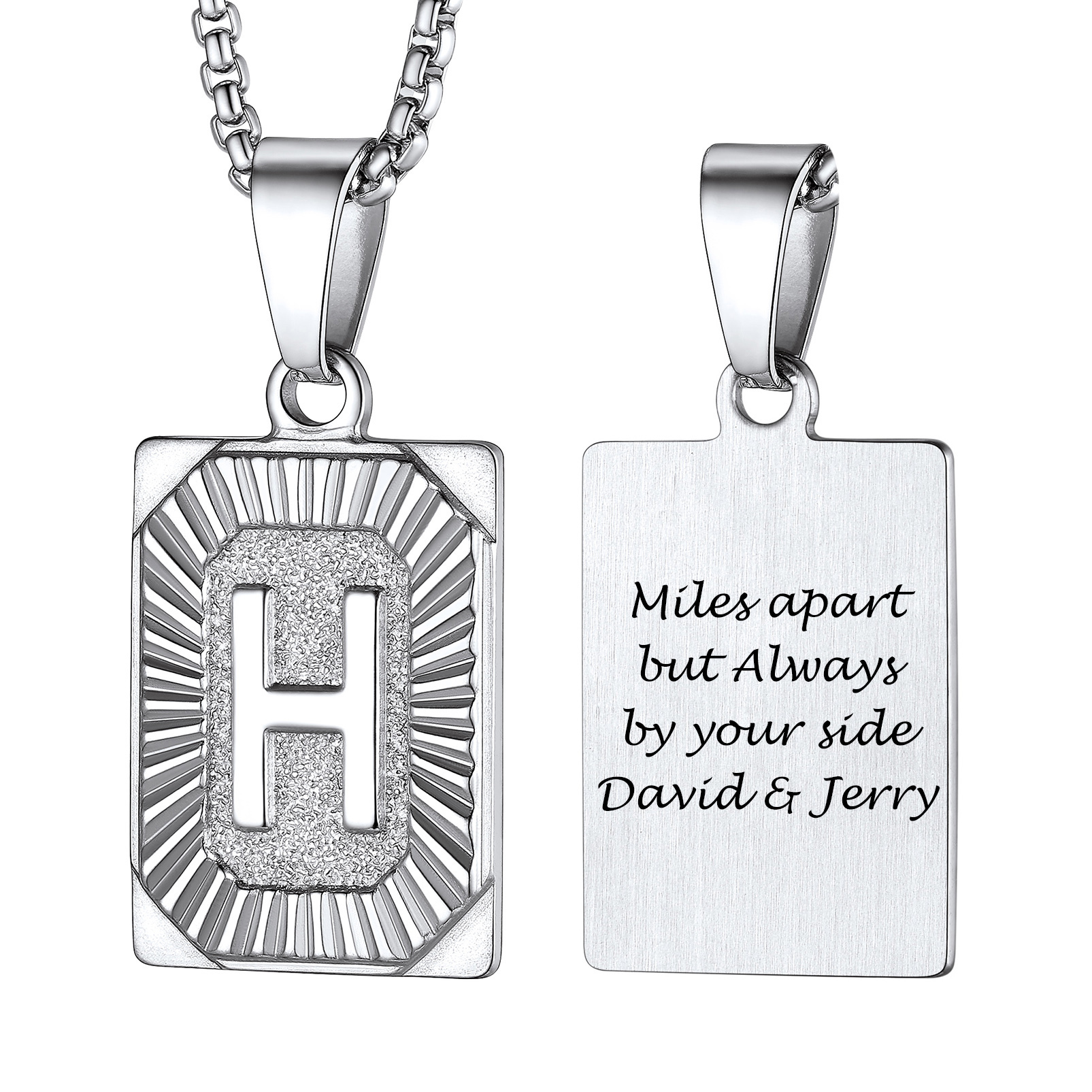 Initial Pendant Necklace A-Z Custom Text Available