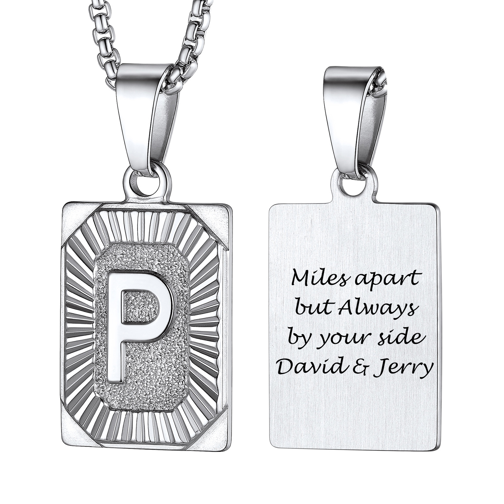 Initial Pendant Necklace A-Z Custom Text Available