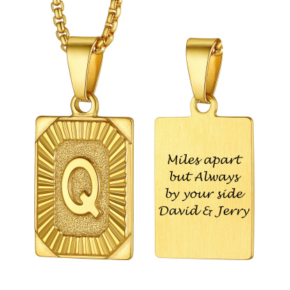 Initial Pendant Necklace A-Z Custom Text Available