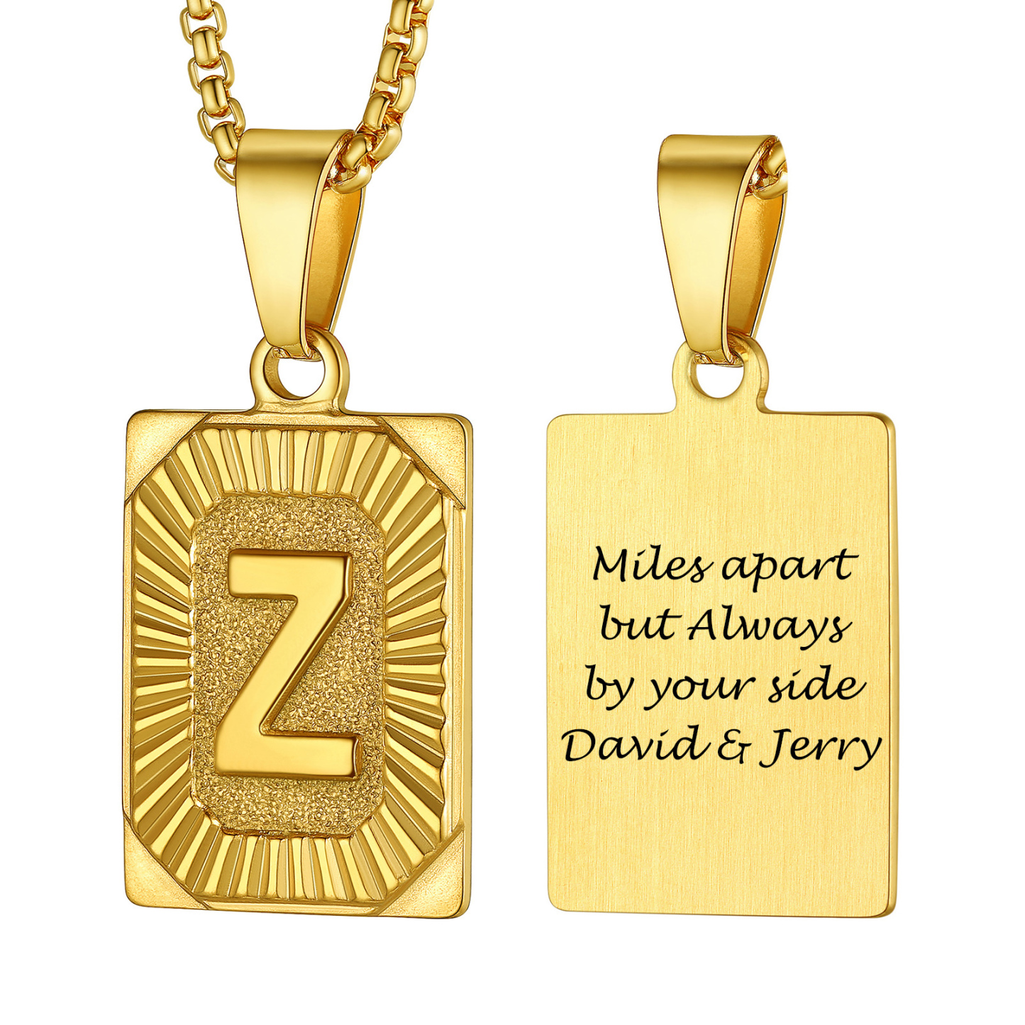 Initial Pendant Necklace A-Z Custom Text Available