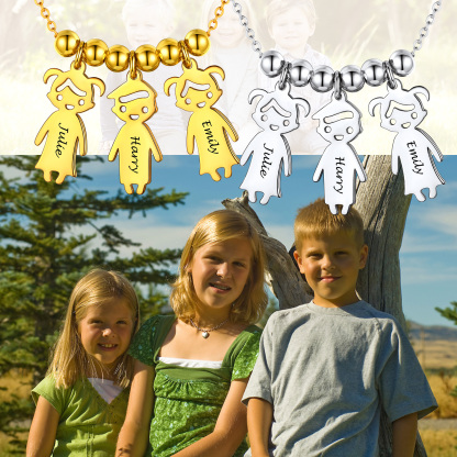 Personalized Engraved Mothers Children Necklace for Mom 