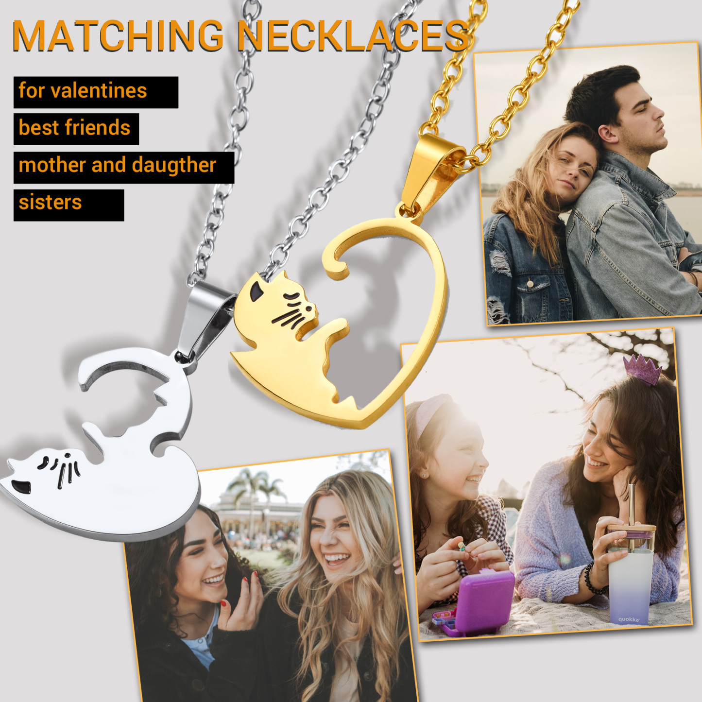 Name Engraved Puzzle Heart Necklace