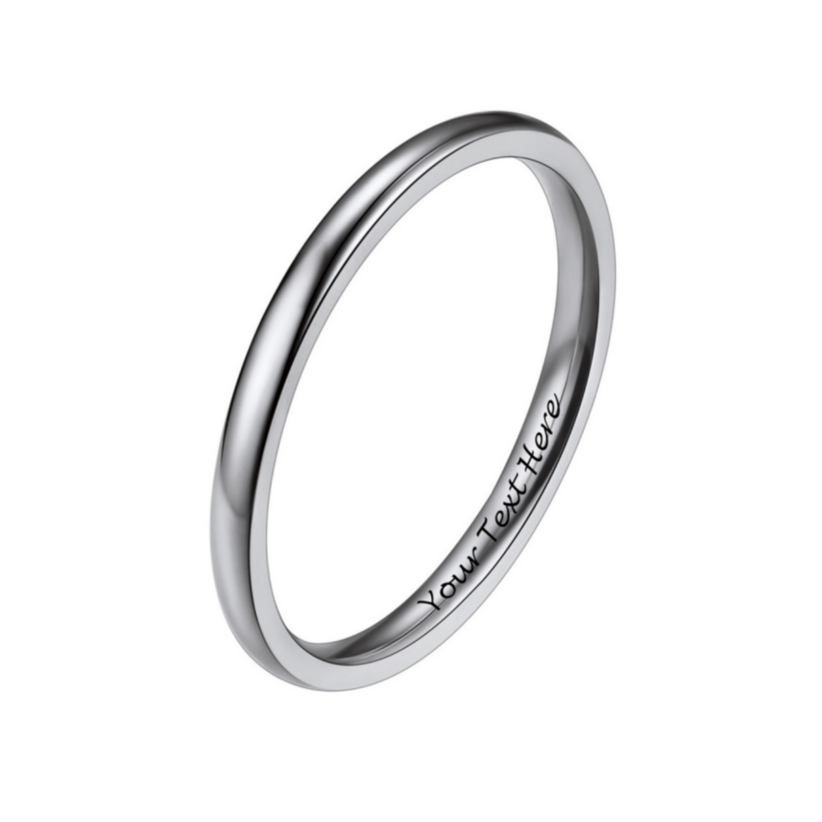 Personalized Stainless Steel Wedding Simple Plain Band Ring for Men Women 