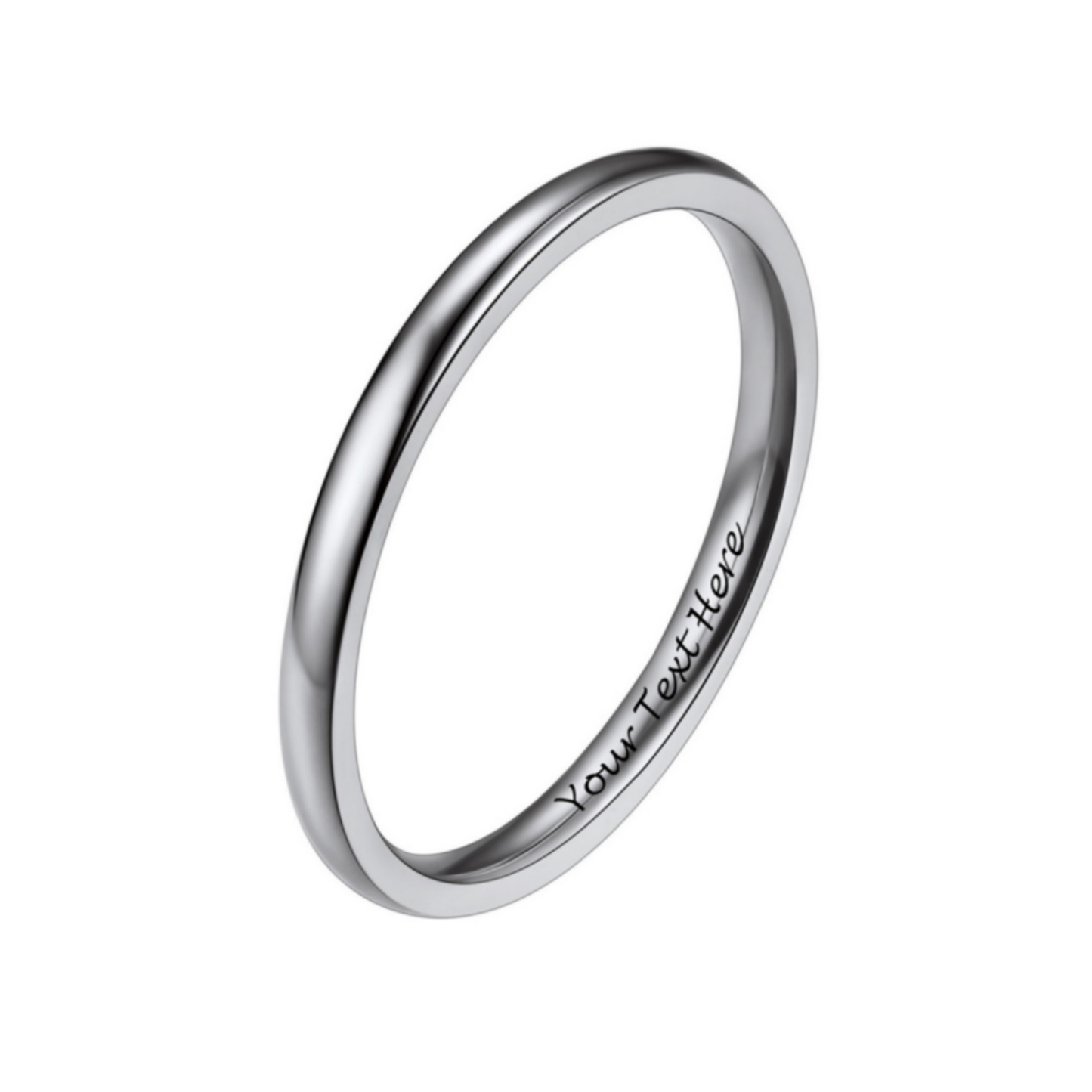 Personalized Stainless Steel Wedding Simple Plain Band Ring for Men Women 