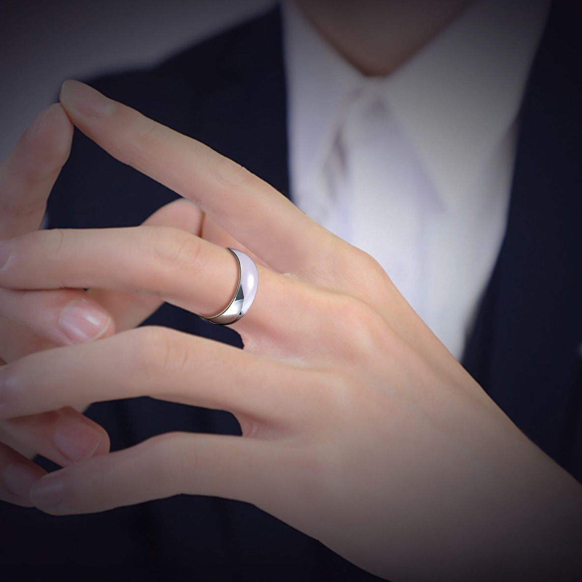 Personalized Wedding Simple Plain Band Ring for Men Women model