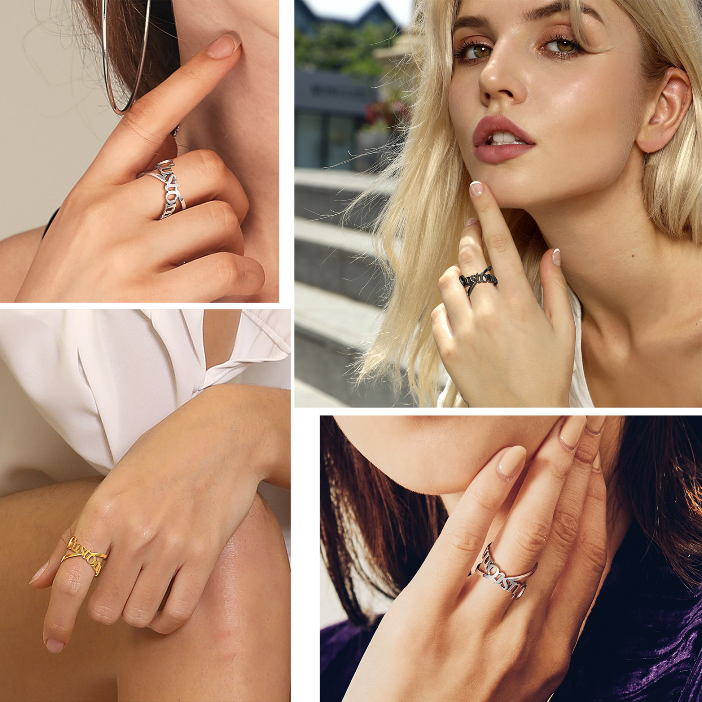 Custom Name Infinity Adjustable Ring model show