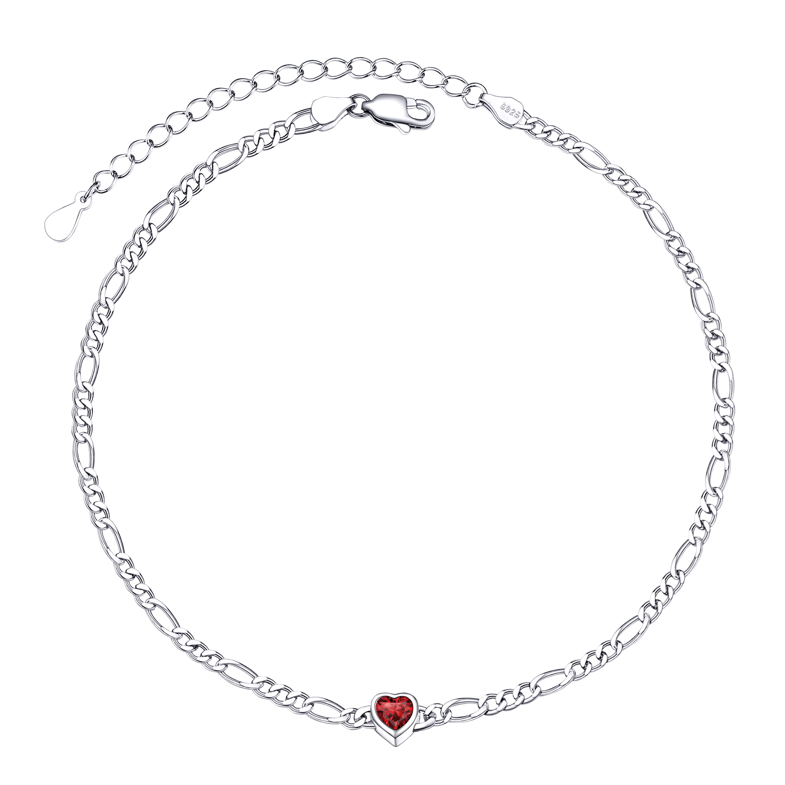 925 Sterling Silver Birthstone Adjustable Anklets For Women