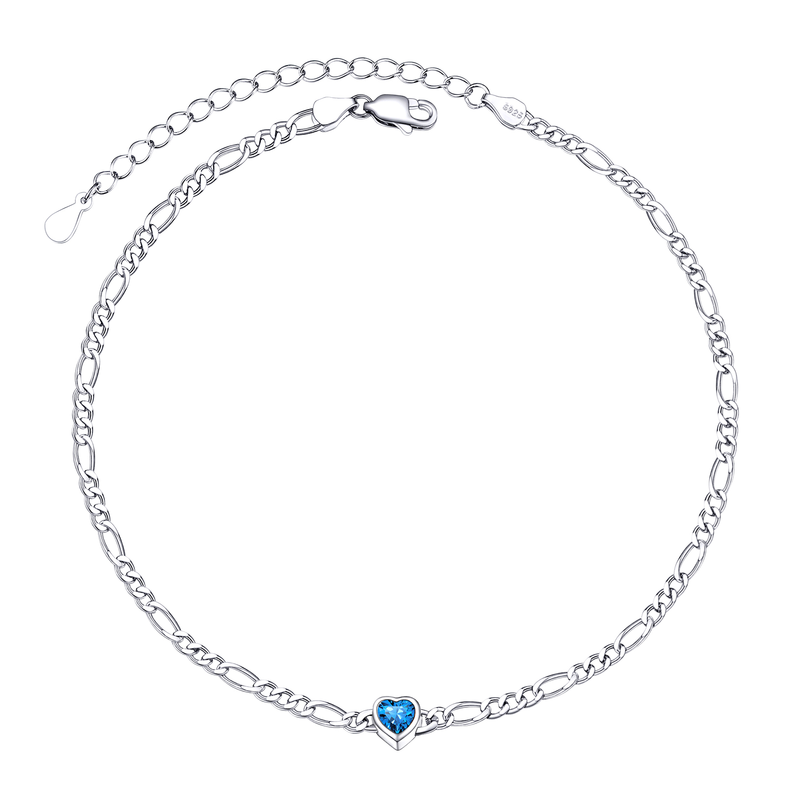 925 Sterling Silver Birthstone Adjustable Anklets For Women