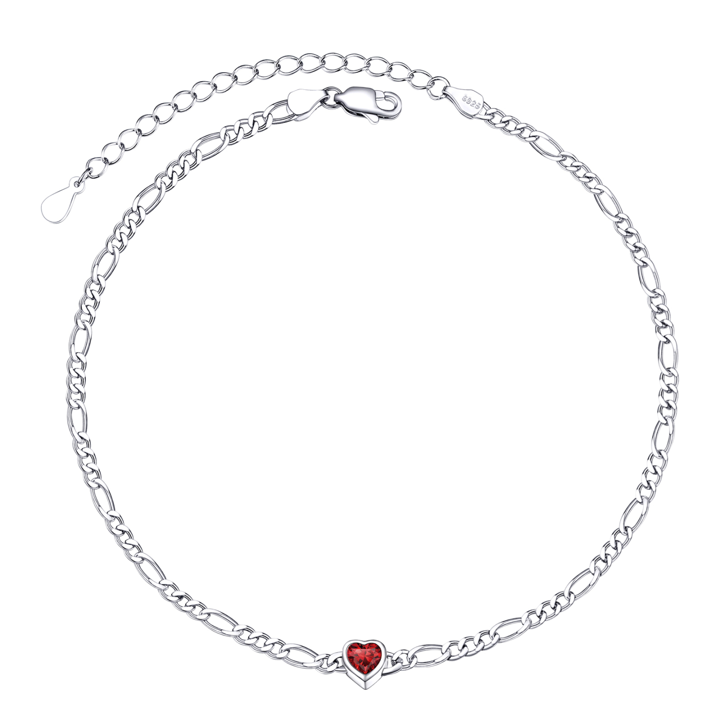 925 Sterling Silver Birthstone Adjustable Anklets For Women