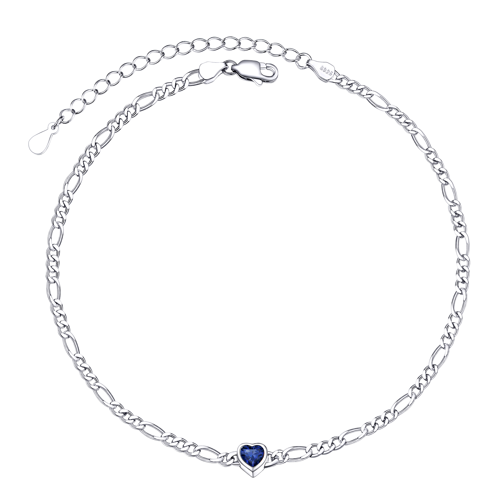 925 Sterling Silver Birthstone Adjustable Anklets For Women