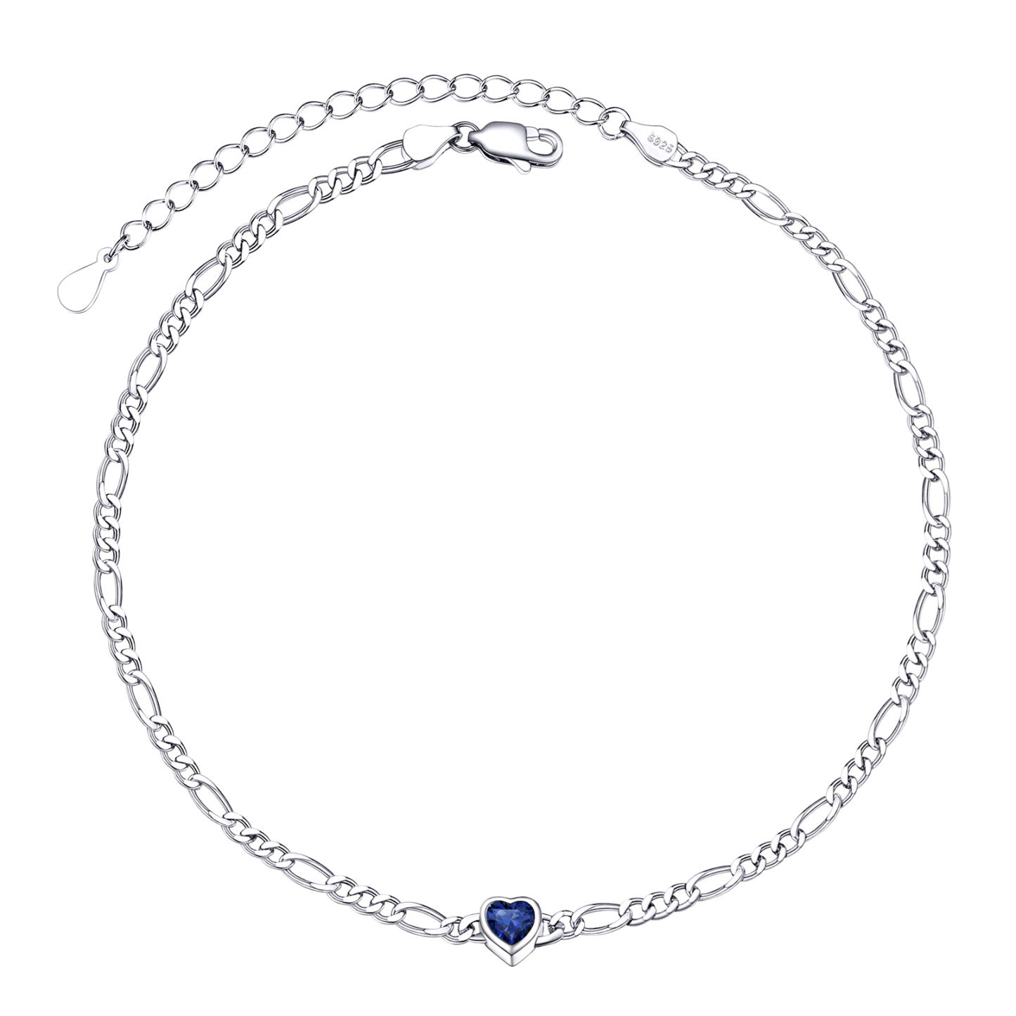 925 Sterling Silver Birthstone Adjustable Anklets For Women