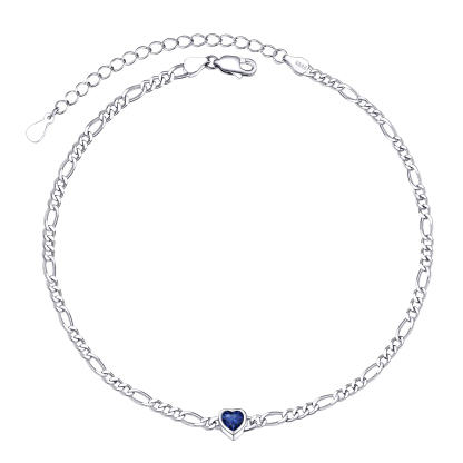 925 Sterling Silver Birthstone Adjustable Anklets For Women