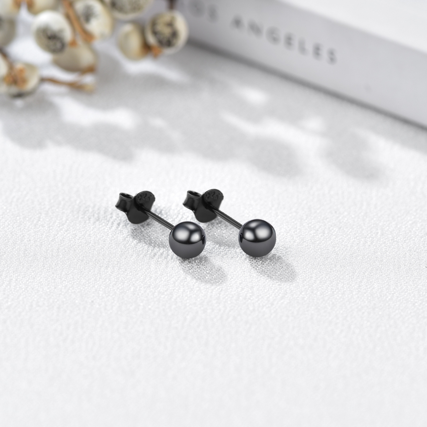 Sterling Silver Ball Stud Earrings Post/Second Hole/Cartilage Earrings detail