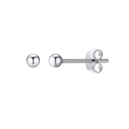 Sterling Silver Ball Stud Earrings Post/Second Hole/Cartilage Earrings 3mm silver