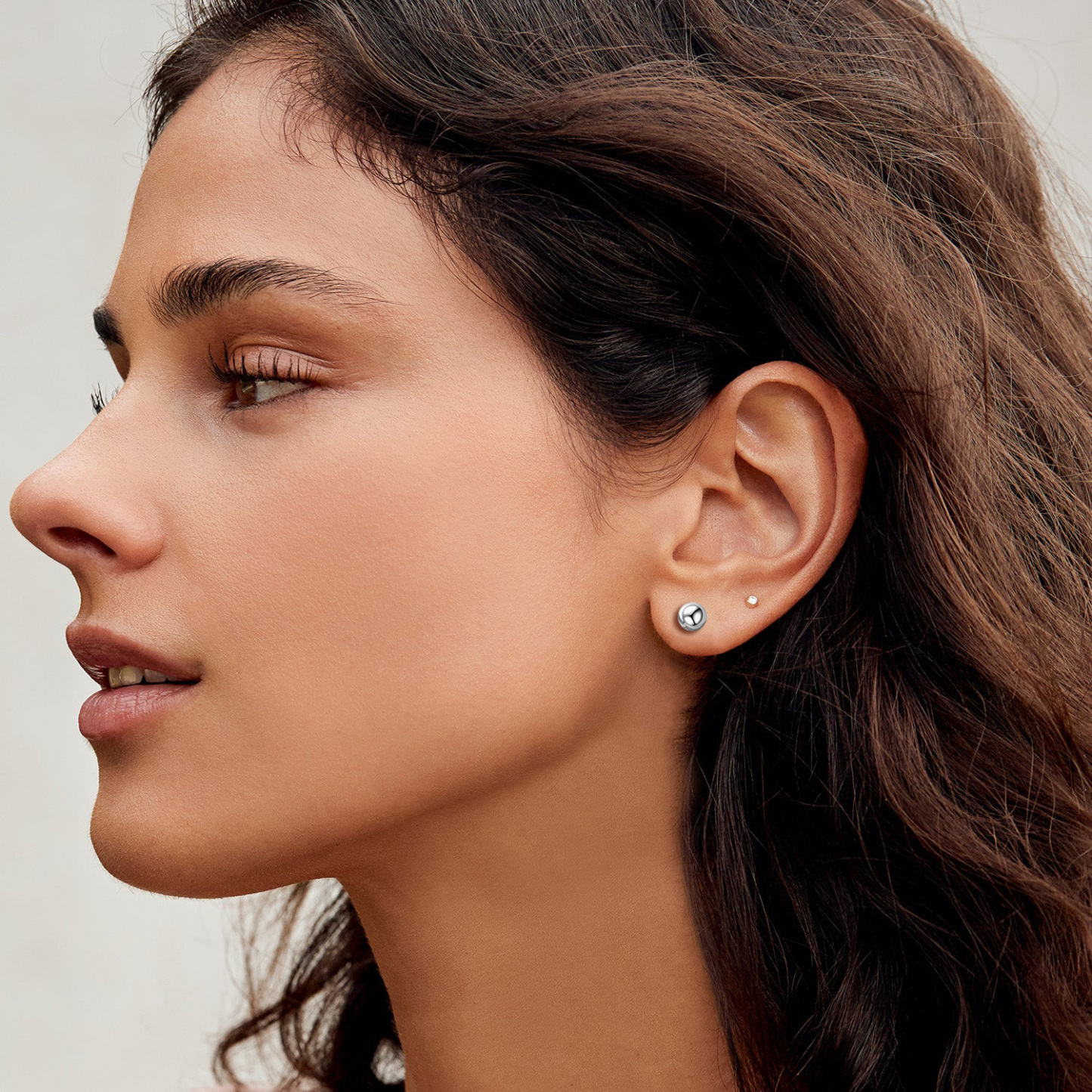 Sterling Silver Ball Stud Earrings Post/Second Hole/Cartilage Earrings model