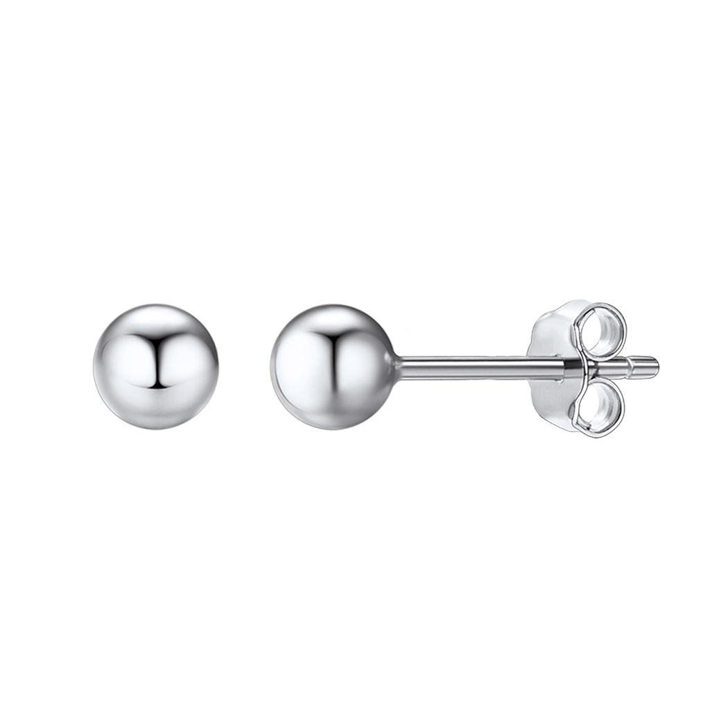 Sterling Silver Ball Stud Earrings Post/Second Hole/Cartilage Earrings 5mm silver