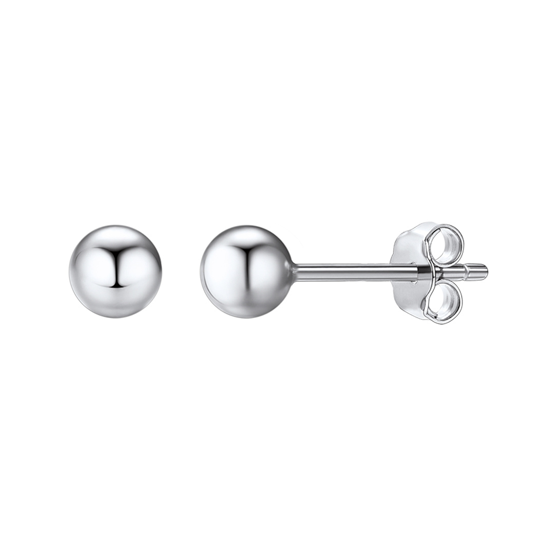 Sterling Silver Ball Stud Earrings Post/Second Hole/Cartilage Earrings 5mm silver