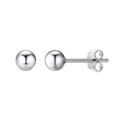 Sterling Silver Ball Stud Earrings Post/Second Hole/Cartilage Earrings 5mm silver