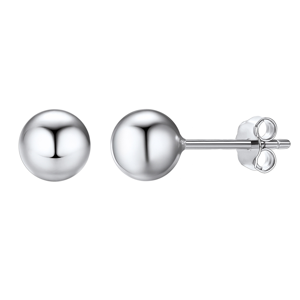 Sterling Silver Ball Stud Earrings Post/Second Hole/Cartilage Earrings 7mm silver