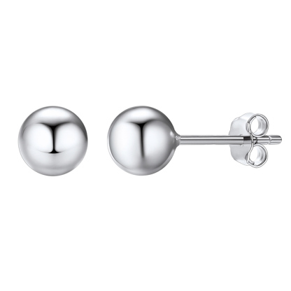 Sterling Silver Ball Stud Earrings Post/Second Hole/Cartilage Earrings 7mm silver
