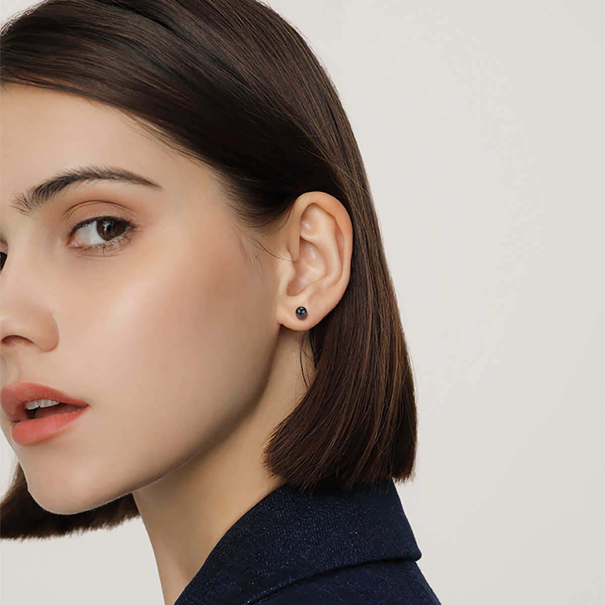 Sterling Silver Ball Stud Earrings Post/Second Hole/Cartilage Earrings model