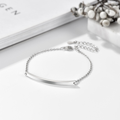 Custom Name Engraved Silver Bar Bracelet occasion