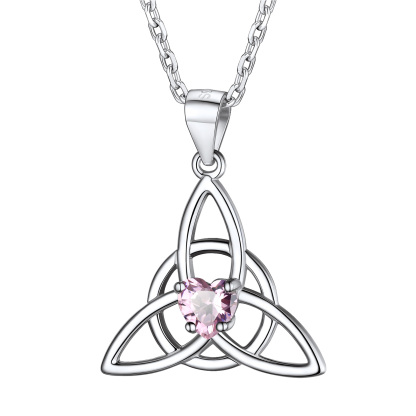 Birthstone Celtic Knot Pendant Necklace for Women OCT
